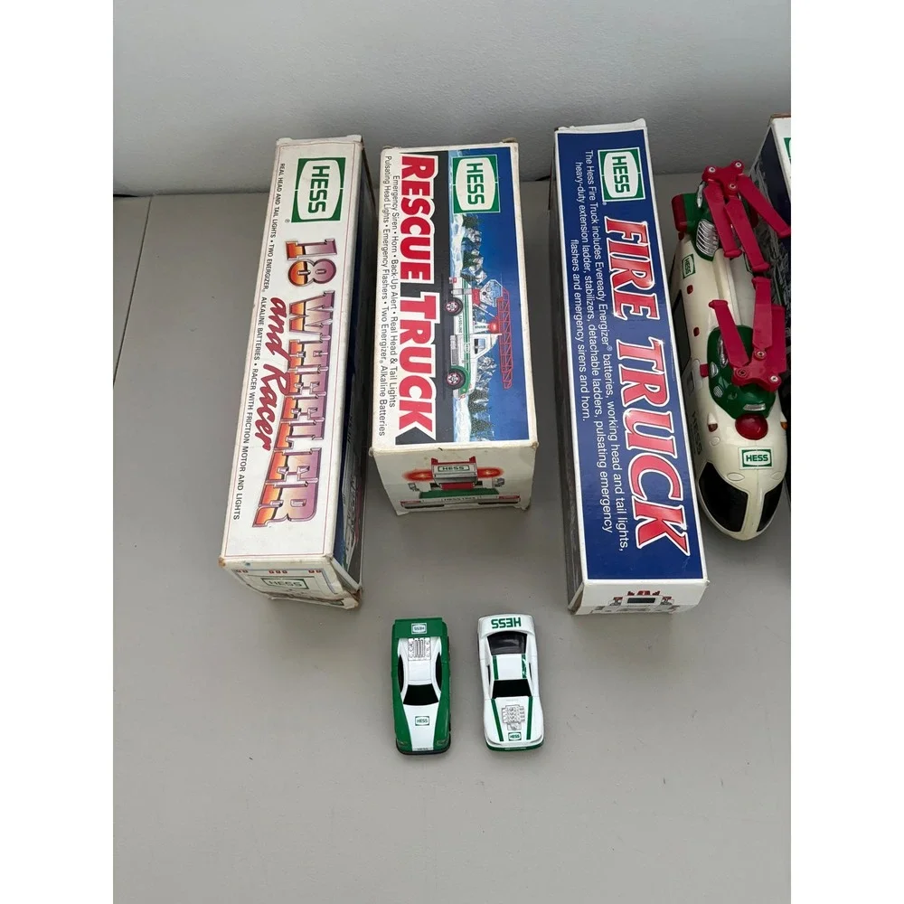 VTG Hess Toy Truck Lot 1992-2003 Rescue Fire Truck Airplane Racecars with Boxes